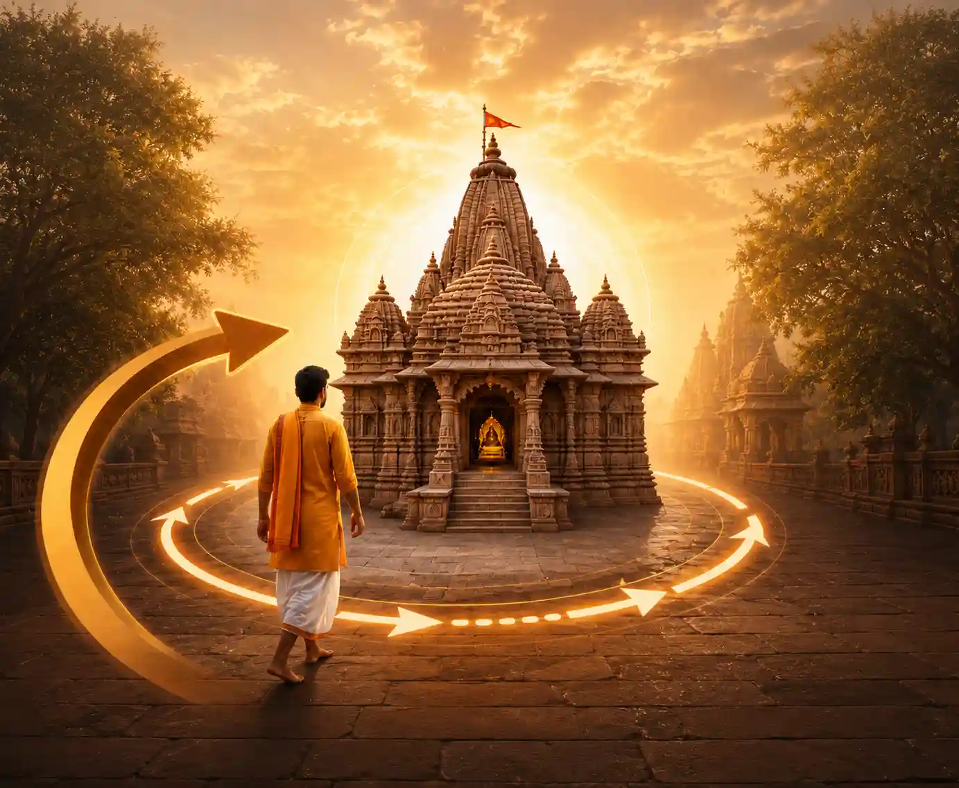 Clockwise Parikrama in Temples